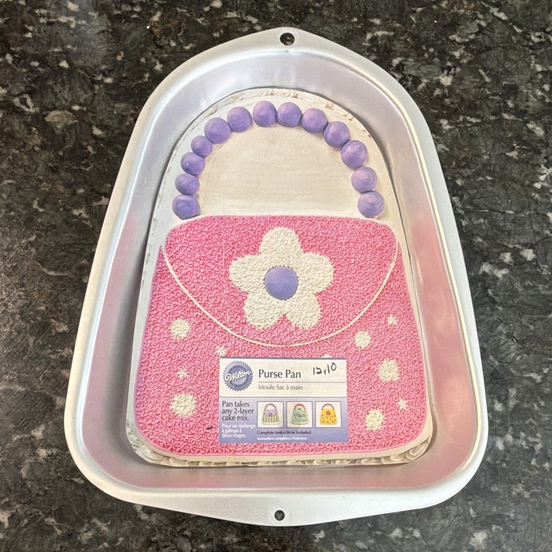 Wilton Purse Shaped Cake Pan Aluminum Silver Non-Stick 2-Layer Mix 2105-8772