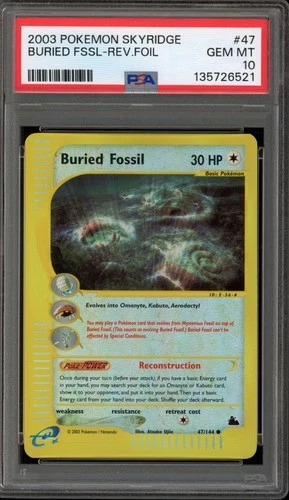 Pokemon Buried Fossil Skyridge Reverse Holo #47 PSA 10 Gem Mint