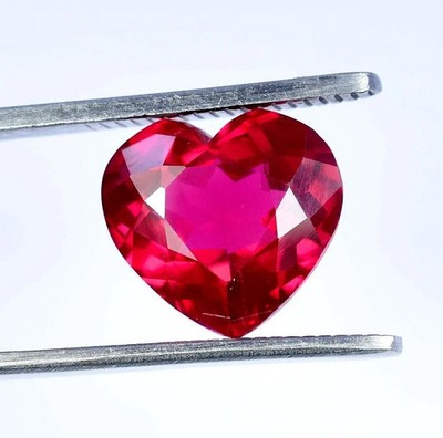 9.00 Ct+ Certified Natural BURMA Pigeon Blood Red Ruby Heart Cut Loose Gemstone