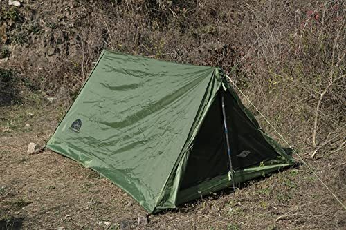 2-Person Trekking Pole Tent for Backpacking - Ultralight A-Frame Green - Bild 7 von 7