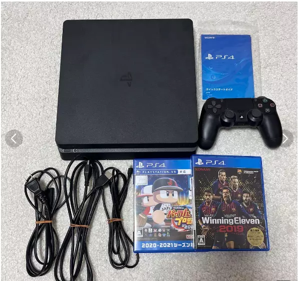 Sony PlayStation 4 PS4 Slim Black CUH-2200AB01 Game Console Discs Full Set  F/S