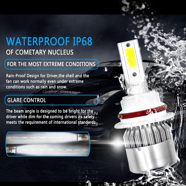2PCS 72W 9007 LED Headlight Bulbs Kit for Dodge RAM 1500 2002-2005