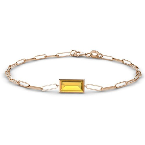TriJewel Baguette Cut Citrine 1 5/8 ct Chain Bracelet 14K Gold JP:239249 - Picture 12 of 16