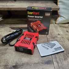 EverStart 100W Vehicle Power Inverter Converter DC/AC (12v to 110v) 2 USB Ports 