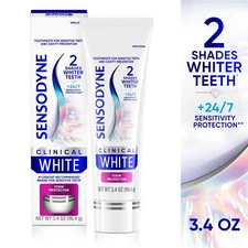 White Toothpaste Clinically Proven Whitening for Sensitive Teeth,3.4 Oz