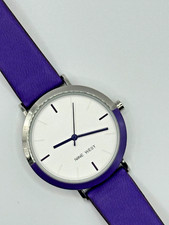 Watch Nine West Ladies Y121F PURPLE w/Silver Tone Case Purple Bezel and Hands