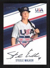 Steele Walker AU,SN 2018 USA Baseball Stars & Stripes Auto /499 Black Ink #SWA