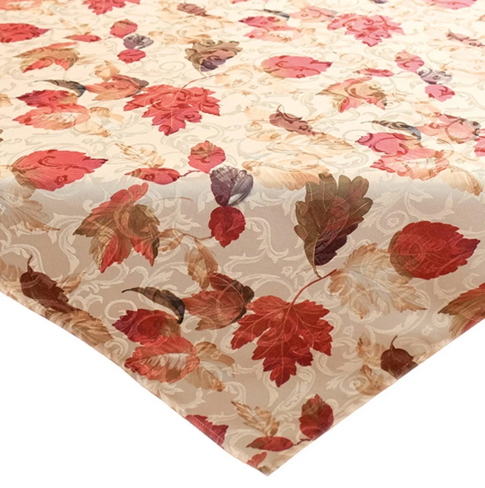 HERBST Tischläufer Tischdecke Kissenhülle JACQUARD Decken Läufer Kissen Blätter