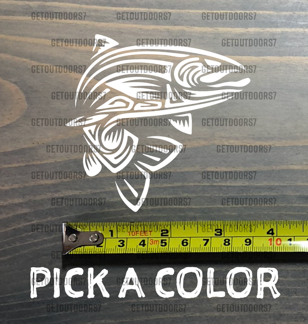 Trout Sticker Decal 3.5" DIE CUT Mountain Simms Sage Fly Fishing Tribal