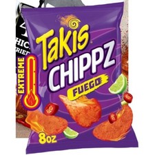 Takis FUEGO CHIPPZ 8 oz Hot Chili Pepper & Lime Thin-Cut Potato Chips
