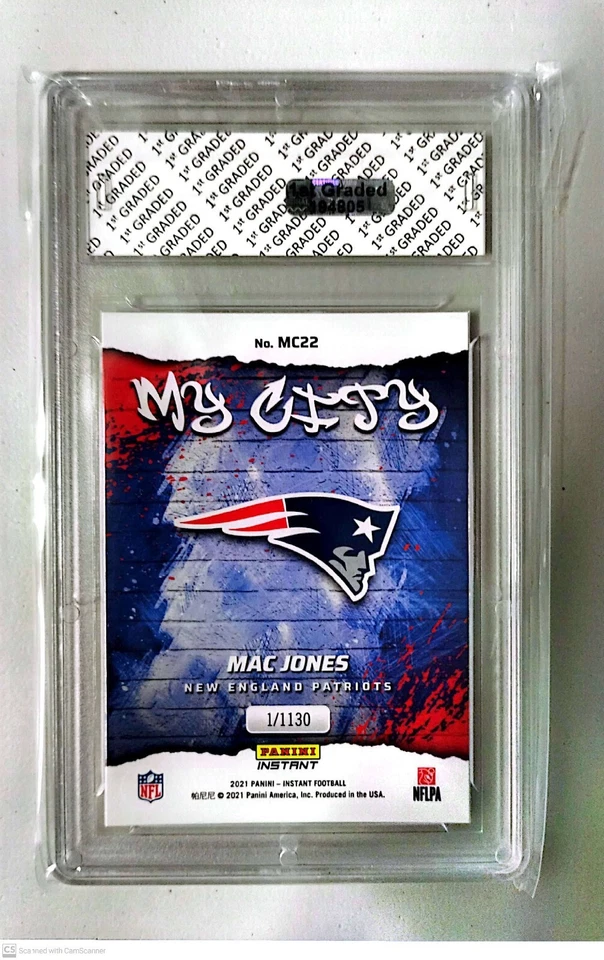 2021 Mac Jones Panini Instant MY CITY PR1130 #MC22 RC 1st Graded 10 - Image 2 of 2
