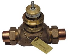 Two Way Globe Valve, Normally Open VG7281NT, Union Sweat, Threaded Stem, 1" pipe