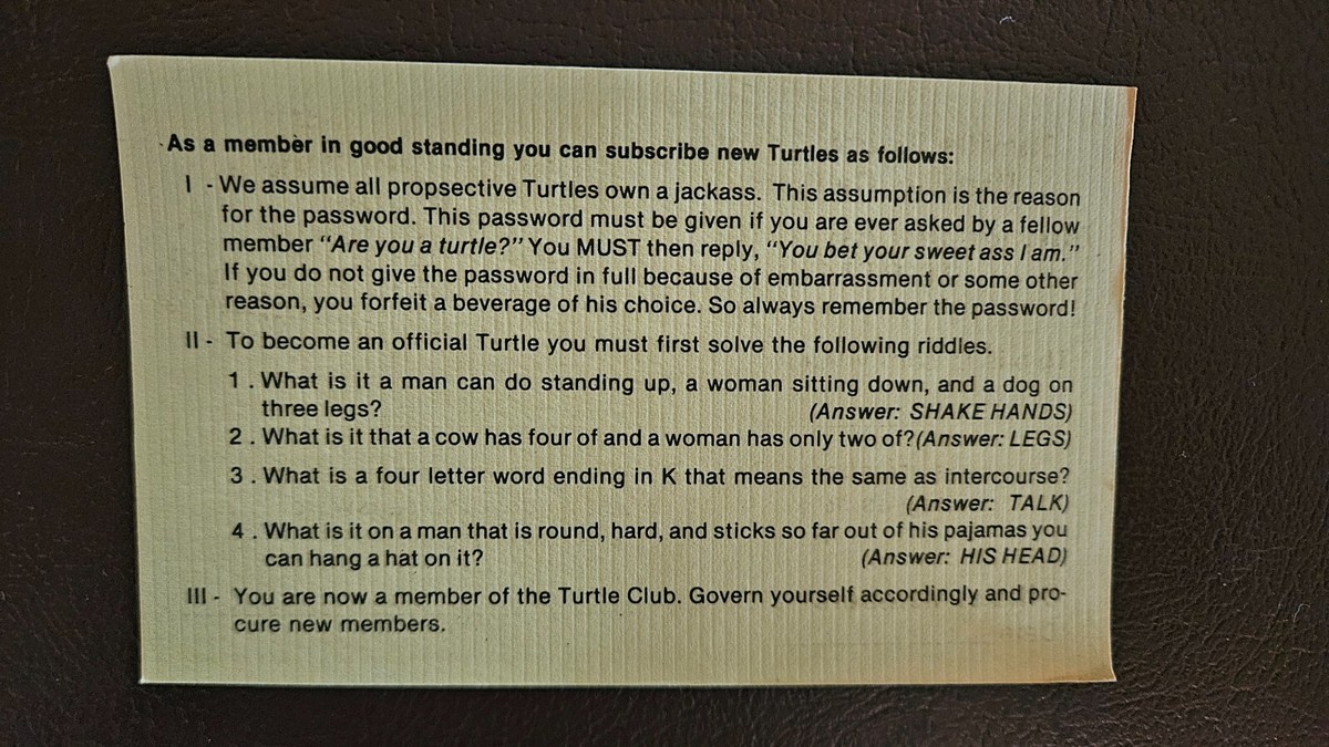 Vintage International Association of Turtles Official Membership