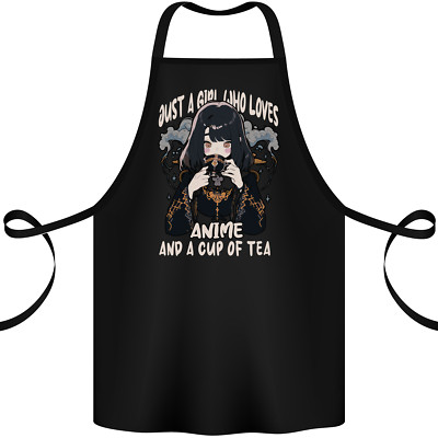 Just a Girl Who Loves Anime & eine Tasse Tee Baumwolle Schürze 100 % Bio