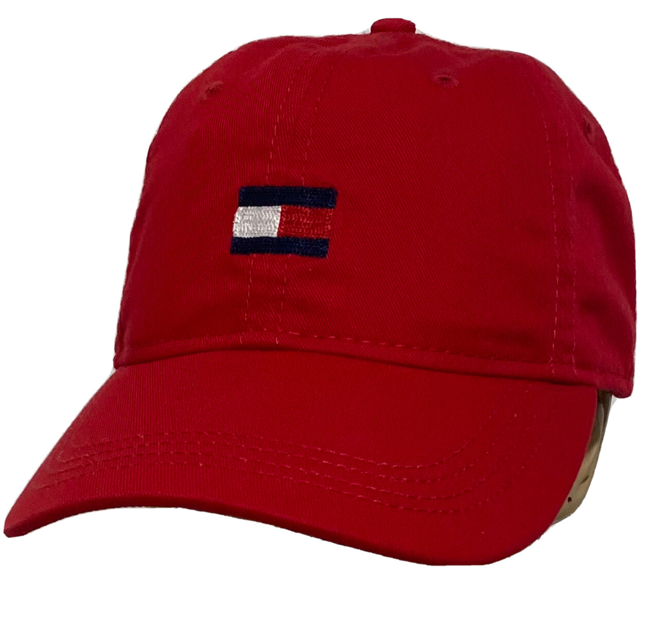 Tommy Hilfiger Men's Red Baseball Cap with Iconic Flag Logo