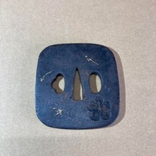 Japanese Antique Tsuba of Katana Samurai Sword Guard Iron Rare Design 61-C62