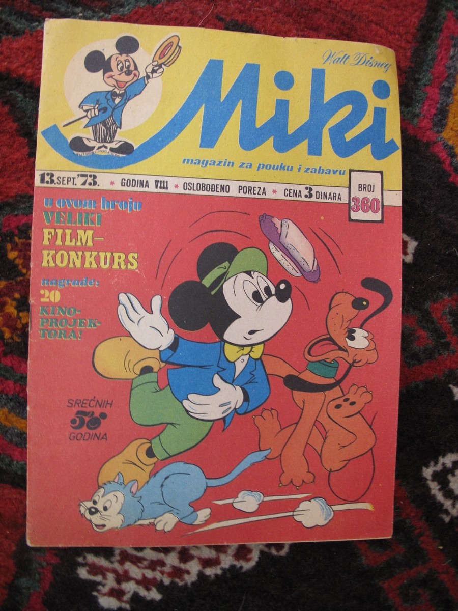 1973 Croatian Croatia Mickey Mouse Magazine Miki Color Walt Disney