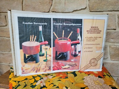 Table-et-cook Service à fondue Savoyard rouge fonte émaillée