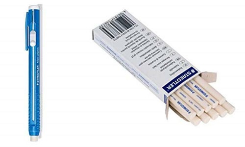 Staedtler Stick Eraser Holder and Eraser  Assorted Item Pack