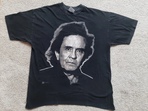 JOHNNY CASH Vintage Black T Shirt XL Tour American Reco 1990s vintage concert t-shirt, vintage, size XL, single stitch, B+ condition