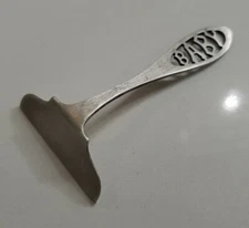 Vintage Weidlich Sterling Silver Baby Food Pusher Rare Cut Out Handle
