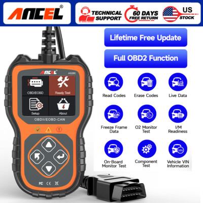 ANCEL AS200 Enhanced Car OBD2 Scanner Vehicle Code Reader for Check Engine Light