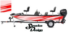 USA Red Grunge Fish Pontoon Wrap Fishing Abstract Graphic Bass Boat Decal Vinyl