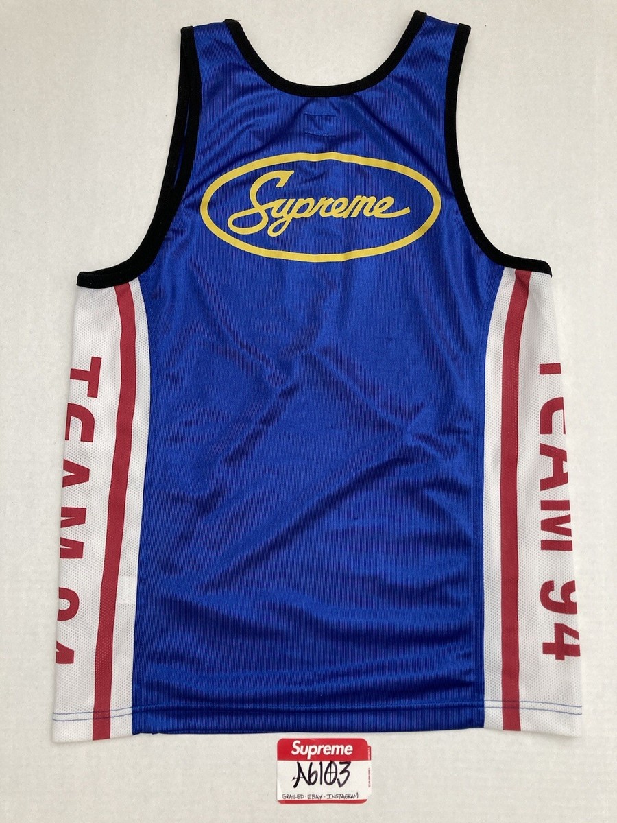 vtg Supreme racing team 1994 basketball jersey jacket m blue dunk