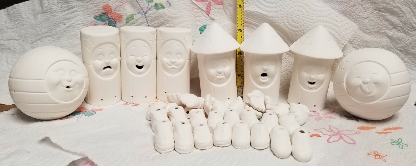 Donas Ceramics Bisque Eggs Fireworks Hearts Apple Berry Noggins Ready