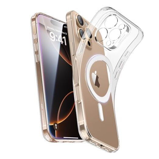 for iPhone 16 Pro Case, Compatible with MagSafe, Camera Protection, Clear