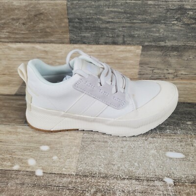 Sorel Out N About III Low Womens Shoes Sz 7.5 White Canvas Waterproof Sneakers
