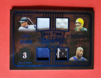 Ken Griffey Jr JERSEY CARD #d13/30 ALLEN IVERSON Shaquille O'Neal BRETT FAVRE 4