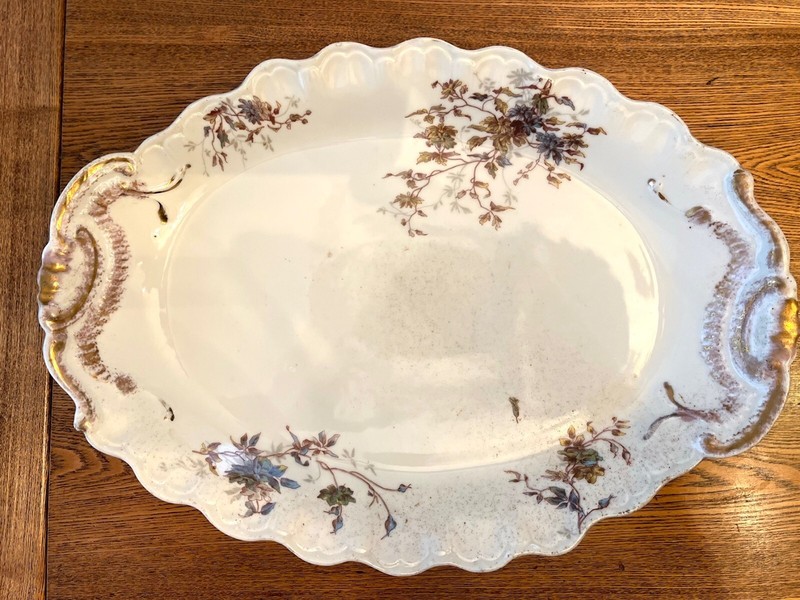 Antique L S & S Limoges France Platter 18" x 13" x 2" deep