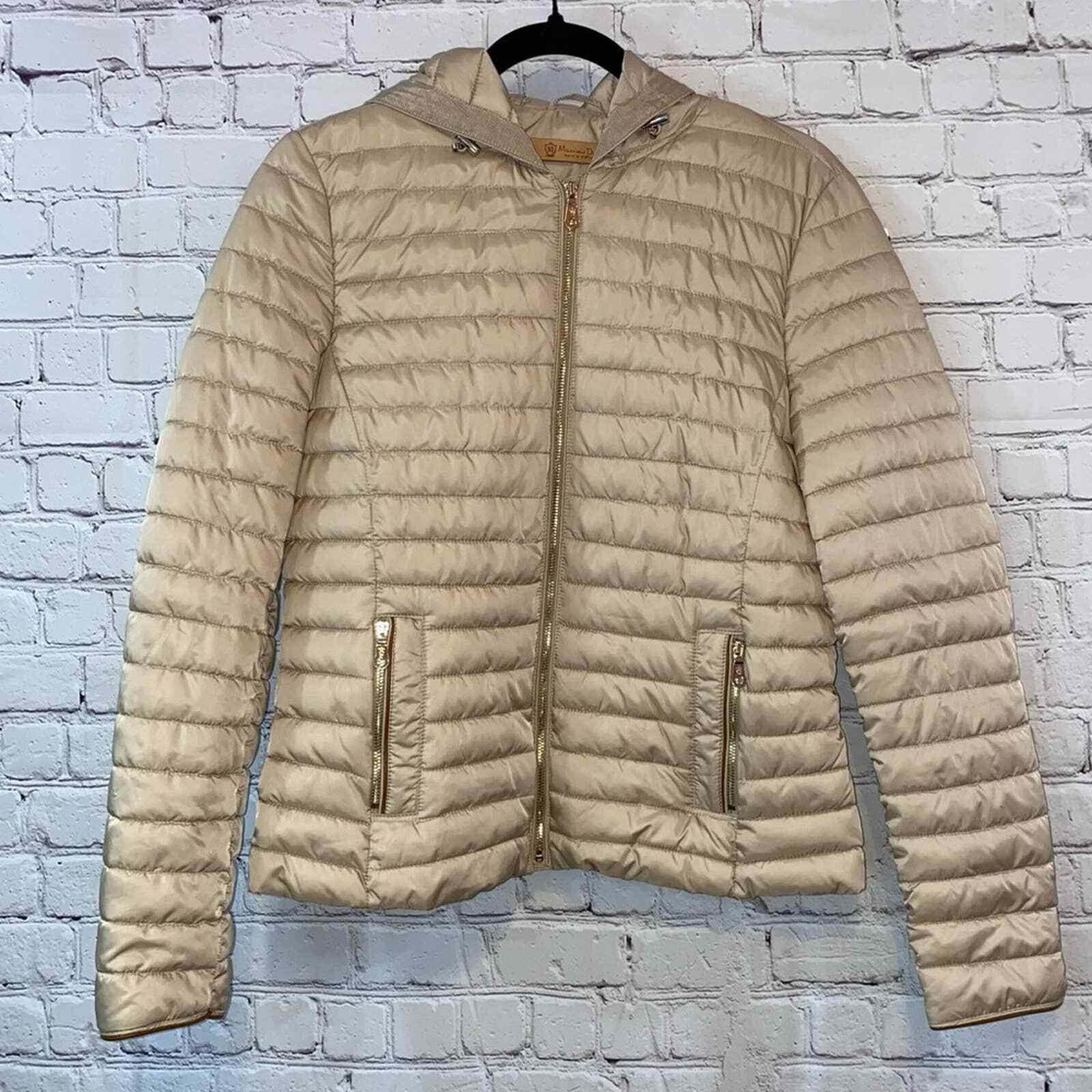 Massimo Dutti Cream Full Zip Hooded 