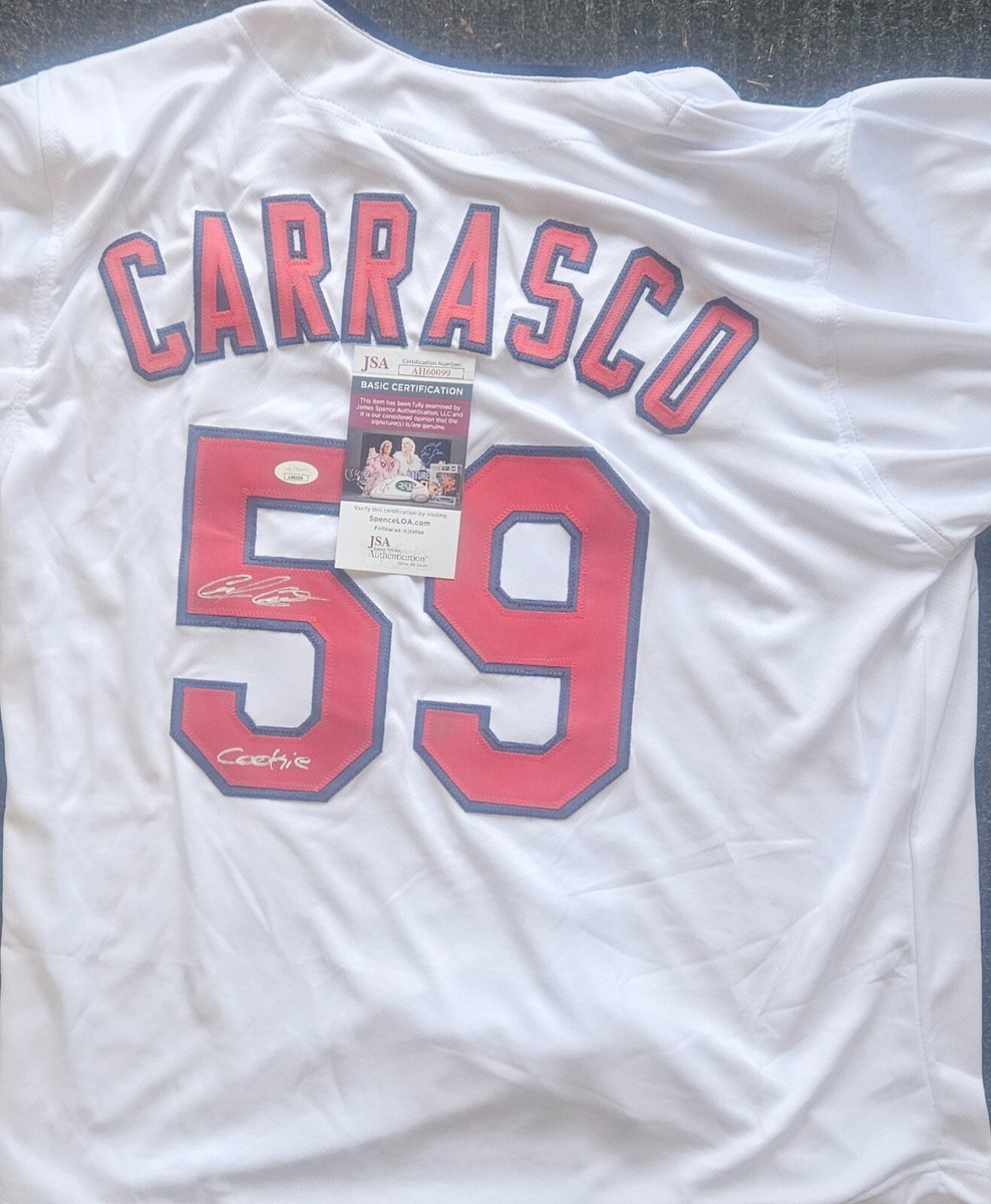 Carlos Carrasco Cleveland Indians Signed Custom Style White Jersey