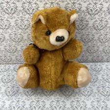 Brown Teddy Bear Vintage Plaid Scarf Adorable Stuffed Animal Plush 14"