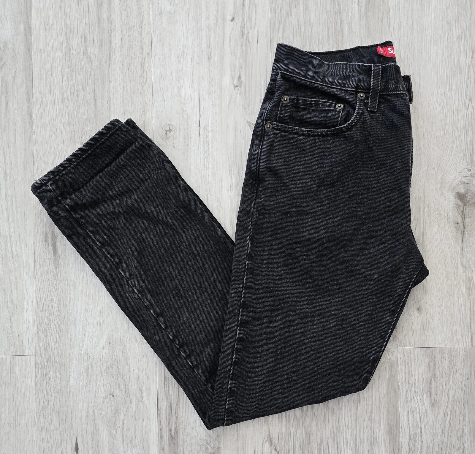 Supreme   noir démin jambe droite 5 poches jeans streetwear   HOMME 30