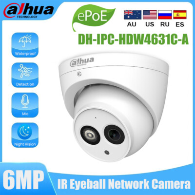 US Dahua 6MP Outdoor POE IP Dome Camera Built-in Microphone IPC-HDW4631C-A 3.6mm