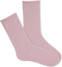 K. Bell Women's S D Supersoft Sparkle Roll Socks 1 Pair, Soft Pink, Women's 9-11