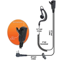 Klein BodyGuard Split-Wire Earpiece for Motorola 2-Pin Radios