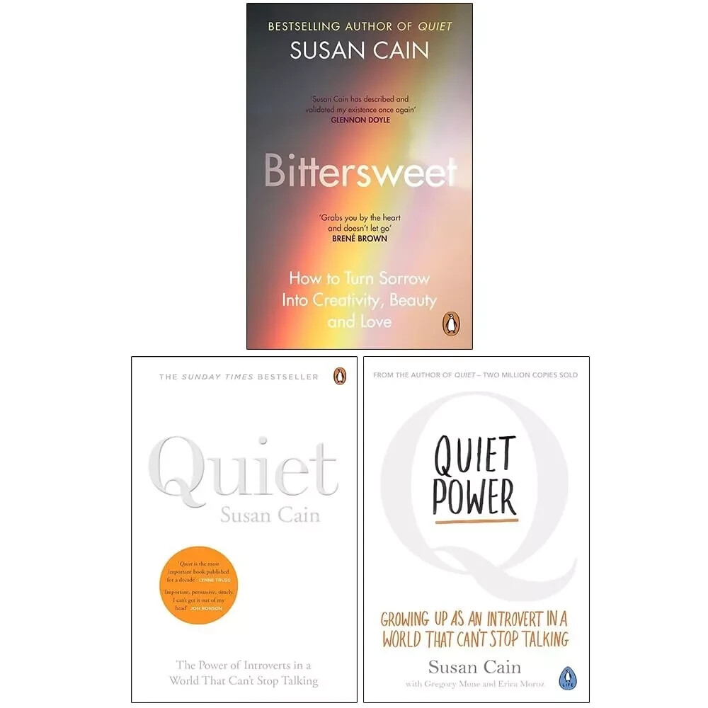 Susan Cain Collection 3 Books Set Bittersweet, Quiet Power, Quiet NEW
