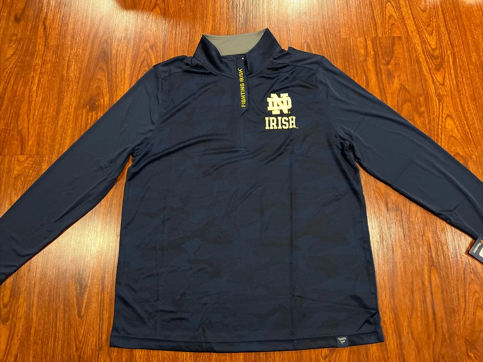 Fanatics Men’s Notre Dame Football Depth Chart Camo 1/4 Zip Jacket Jersey XL - Image 3 of 4