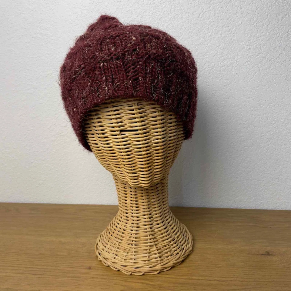 Gorro Scala Pronto Borgoña Tejido Grueso Acogedor Forrado  Foto 4 de 4