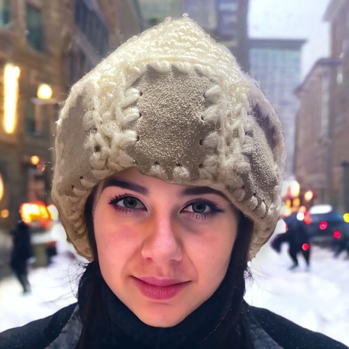 Vintage BAAR & BEARDS Knit Hat Crocheted Women's Ivory White One Size Hat Cap - Picture 4 of 5