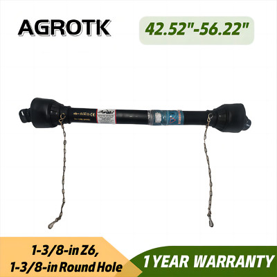 PTO Shaft 42.52''-56.22'' PTO Drive Shaft Tractor 1-3/8'' 6 Spline End & Round End