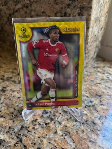 2022 Topps Merlin Champions League Pogba Manchester United Yellow Wave #/225