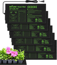 BN-LINK Durable Seedling Heat Mats for Seed Starting 10" X 20.75", 6 Pack Waterp