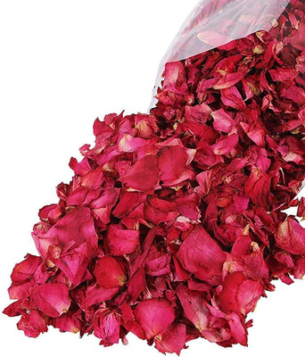 100g natürliche getrocknete Rosenblätter echte Blume trocken rote Rosenblüten für Fußbad Körper