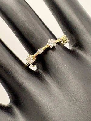 NES GROUP GOLD ÜBER 925 STERLINGSILBER CZ STERNE BANDRING GRÖSSE 7,5 1500