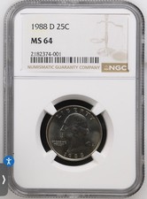 Quart MS-64 1988 D WASHINGTON, agréable pour collection !!